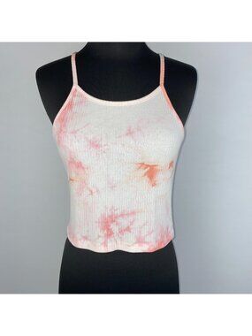 Unbranded M Tie Dye Patterned Ribbed Cropped Crop Tank Top Boho Festival Summer